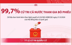 Bầu cử Quốc hội và HĐND: 99,70% cử tri cả nước tham gia bỏ phiếu