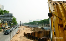 Cận cảnh công trường chống ngập trên đường Võ Chí Công, Hà Nội