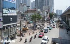 Cận cảnh loạt công trình mặt đường Nguyễn Trãi được tháo dỡ làm đường Vành đai 2,5