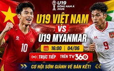 Kênh và link xem trực tiếp U19 Việt Nam đấu U19 Myanmar ngày 4/6
