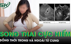 Sản phụ mang song thai cực hiếm, đồng thời trong và ngoài tử cung 