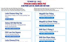 Chi tiết 57 cụm rạp ở TPHCM chiếu phim miễn phí từ 22 đến 24/7
