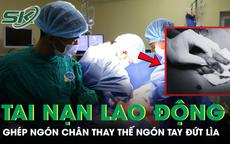 Nữ công nhân bị đứt lìa ngón tay do máy cắt giấy, phải ghép ngón chân thay thế