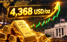 Giá vàng thế giới sáng 8/8 tăng vượt 4.368 USD