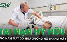 Ng&#227; xuống hố thang m&#225;y đang chạy, người đ&#224;n &#244;ng su&#253;t mất cả gương mặt 