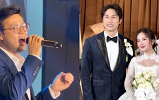 Bố B&#236;nh &#39;Cha t&#244;i người ở lại&#39; h&#225;t trong đ&#225;m cưới của &#39;con g&#225;i&#39; Ngọc Huyền