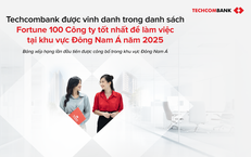 Techcombank lọt top 100 nơi làm việc tốt nhất Đông Nam Á