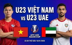 Xem trực tiếp U23 Việt Nam vs U23 UAE ở đâu, kênh nào tối nay 16/1?