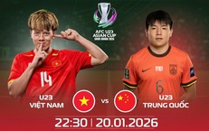 Xem trực tiếp U23 Việt Nam vs U23 Trung Quốc kênh nào tối nay 20/1?