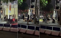 Nhóm nam nữ lao vào hỗn chiến giữa đêm, náo loạn ngã tư chợ Ngọc Thụy