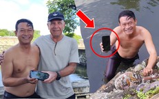 Du khách nước ngoài xúc động nhận lại điện thoại rơi xuống hồ khi tham quan Huế