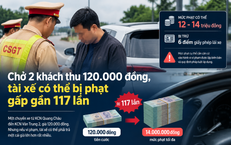 Chở 2 khách thu 120.000 đồng, tài xế có thể bị phạt gấp gần 117 lần