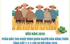Đến năm 2030, phấn đấu thu nhập bình quân người dân nông thôn tăng gấp 2,5-3 lần so với năm 2020