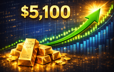 Giá vàng thế giới vượt 5.100 USD, dự báo tiếp tục tăng