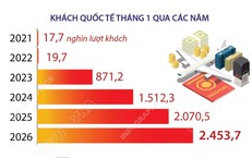 Tháng 1/2026: Việt Nam đón gần 2,5 triệu lượt khách quốc tế