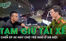 Tạm giữ tài xế xe bán tải chèn ép xe máy chở trẻ nhỏ ở Hà Nội