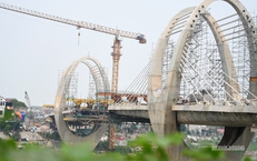 Cầu Đuống mới lộ diện sau 3 năm thi công