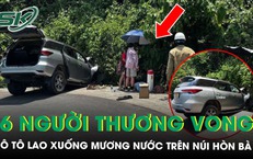 Ô tô lao xuống mương nước khi đổ đèo trên núi Hòn Bà, 6 người thương vong