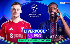 Lịch thi đấu bóng đá hôm nay ngày 14/4 - 15/4: Liverpool vs PSG, Atletico vs Barcelona