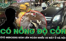 Ô tô Mercedes đâm liên hoàn nhiều xe máy trong khu đô thị Hà Nội, tài xế có nồng độ cồn