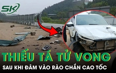 Thiếu tá công an tử vong sau khi ô tô đâm vào rào chắn trên cao tốc Nội Bài - Lào Cai