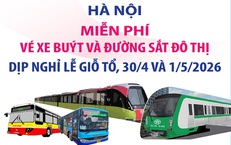Hà Nội miễn phí vé xe buýt và đường sắt đô thị dịp nghỉ Lễ Giỗ Tổ, 30/4 và 1/5/2026