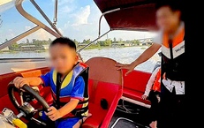 Cha cho con nhỏ cầm lái ca nô 3 phút, loạt vi phạm bị phát hiện