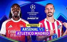 Lịch thi đấu bóng đá hôm nay ngày 5/5 - 6/5: Arsenal đấu Atletico Madrid