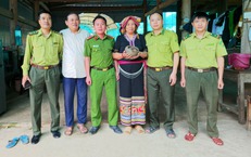 Phát hiện 'khách lạ' đi lạc vào vườn, người dân giao nộp tê tê quý hiếm