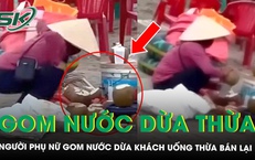 Xác minh người phụ nữ gom nước dừa khách uống thừa bán lại ở bãi biển Thịnh Long