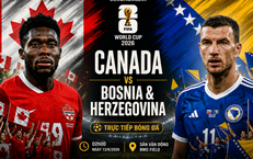 Kênh và link xem trực tiếp Canada đấu Bosnia - World Cup 2026 ngày 13/6