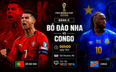 Kênh và link xem trực tiếp Bồ Đào Nha vs Congo - World Cup 2026 đêm 17/6