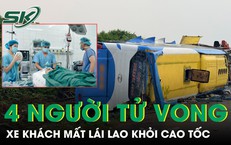 Xe khách mất lái lao khỏi cao tốc Pháp Vân – Cầu Giẽ, 4 người tử vong