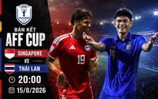 Kênh và link xem trực tiếp đội tuyển Singapore vs Thái Lan tối 15/8