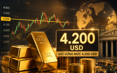 Giá vàng thế giới sáng 7/8 giữ vững mức trên 4.200 USD