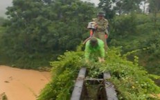 Công an, y tế men theo mương vào vùng lũ giúp sản phụ sinh con an toàn