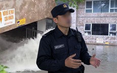 Nước mưa tràn xuống tầng hầm như thác, bảo vệ kể giây phút thoát thân