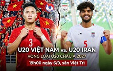 Kênh và link xem trực tiếp U20 Việt Nam vs U20 Iran tối 6/9