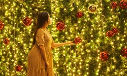 Người S&#224;i G&#242;n h&#224;o hứng với c&#226;y th&#244;ng Noel khổng lồ