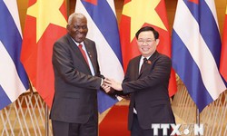 Chủ tịch Quốc hội Vương Đ&#236;nh Huệ tiếp Chủ tịch Quốc hội Cuba