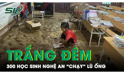 300 học sinh ở Nghệ An trắng đ&#234;m &#39;chạy&#39; lũ ống, kh&#243;c nghẹn khi thấy s&#225;ch sở v&#249;i s&#226;u dưới b&#249;n đất