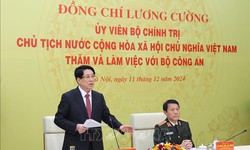 Chủ tịch nước Lương Cường thăm v&#224; l&#224;m việc với Bộ C&#244;ng an