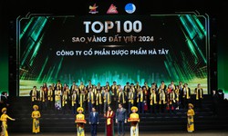 Dược H&#224; T&#226;y được vinh danh trong top 100 thương hiệu ti&#234;u biểu Việt Nam đạt Giải thưởng Sao V&#224;ng đất Việt 2024