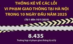 Thống k&#234; về c&#225;c lỗi vi phạm giao th&#244;ng tại H&#224; Nội trong 10 ng&#224;y đầu năm 2025