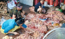 Ph&#225;t hiện cơ sở chế biến mỡ lợn dưới nền nh&#224;, nước đen ng&#242;m