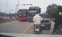 Video t&#224;i xế xe tải vượt ẩu su&#253;t g&#226;y tai nạn tr&#234;n Quốc lộ 3