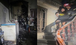 Nh&#224; 3 tầng ch&#225;y dữ dội trong đ&#234;m, 3 người được cứu kịp thời