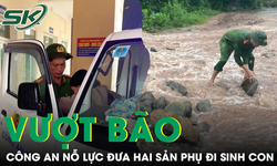 C&#244;ng an nỗ lực đưa hai sản phụ ở v&#249;ng rốn lũ Quảng Trị vượt mưa b&#227;o đến viện cấp cứu