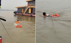 Giải cứu khẩn cấp người nhảy cầu Vĩnh Tuy chiều 3/1