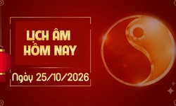 Âm lịch hôm nay 25/10 - Lịch âm 25/10 - Lịch vạn niên ngày 25/10/2026